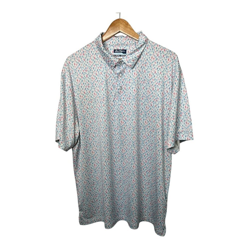 Ben Hogan Men's XL All Over Geometric Print Short Sleeve Golf Polo |‎ Outdoor